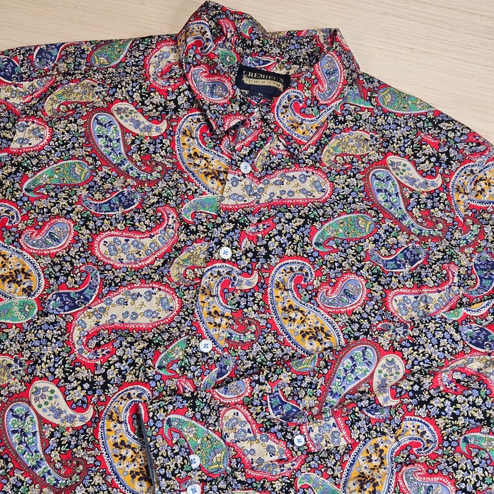 Cremieux Paisley Button Down Shirt Mens XL Multicolor Long Sleeve Cotton